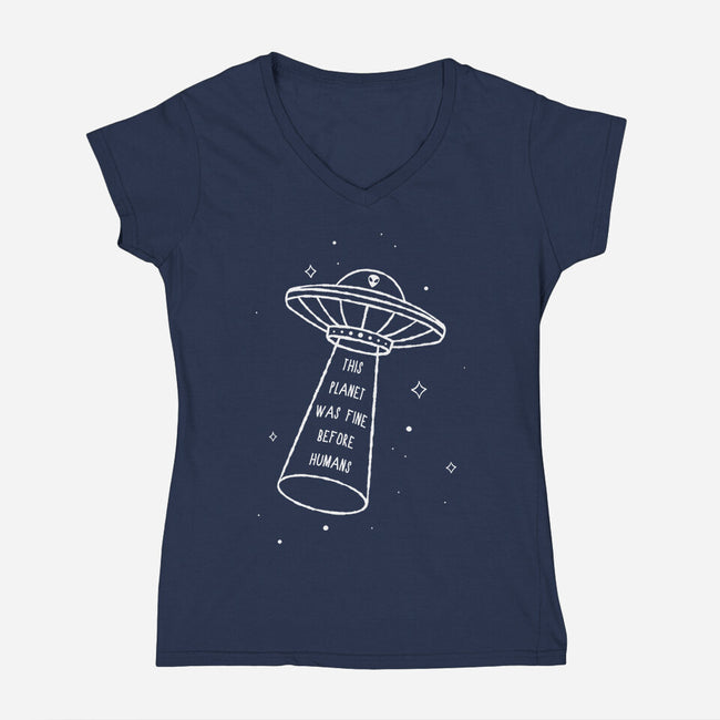 This Planet Was Fine-Womens-V-Neck-Tee-XYZ Studio