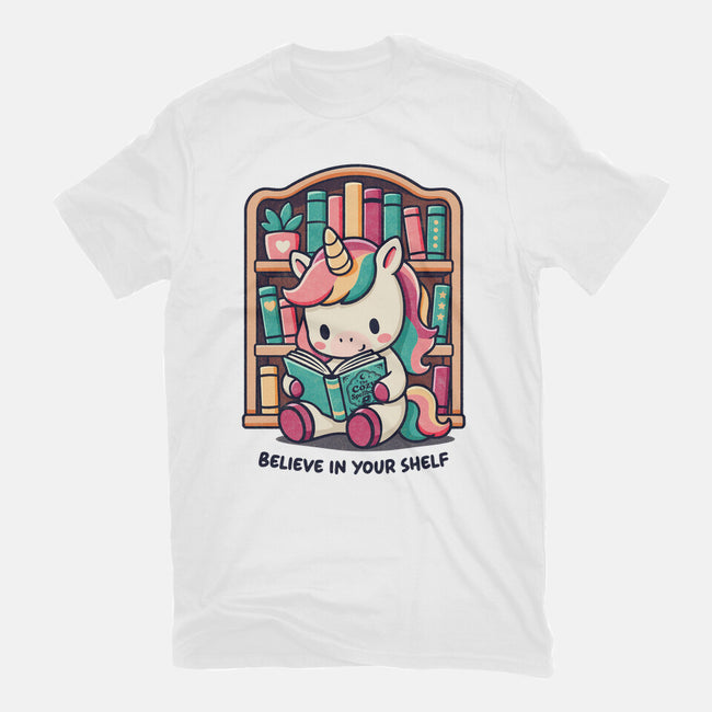 Believe In Your Bookshelf-Womens-Fitted-Tee-Popnotic