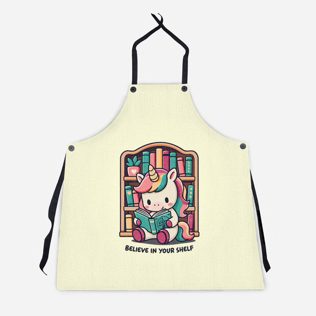 Believe In Your Bookshelf-Unisex-Kitchen-Apron-Popnotic