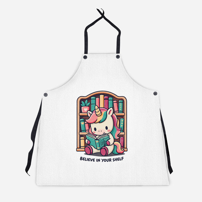 Believe In Your Bookshelf-Unisex-Kitchen-Apron-Popnotic