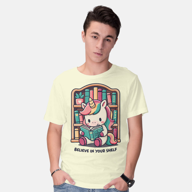 Believe In Your Bookshelf-Mens-Basic-Tee-Popnotic