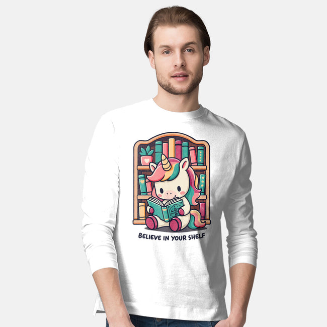 Believe In Your Bookshelf-Mens-Long Sleeved-Tee-Popnotic