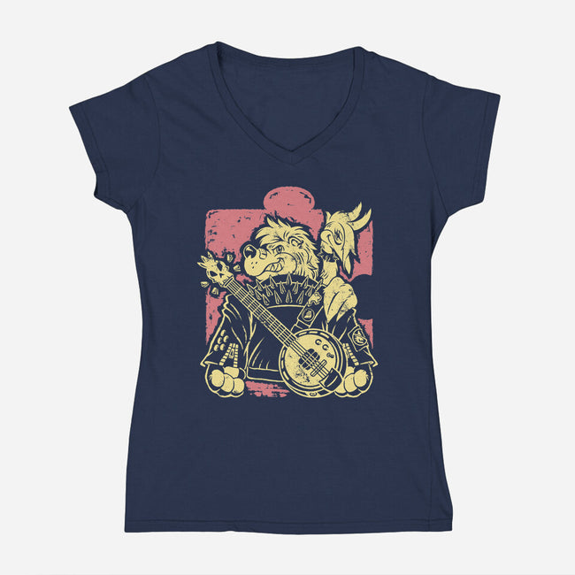 Bluegrass Punk Energy-Womens-V-Neck-Tee-Henrique Torres