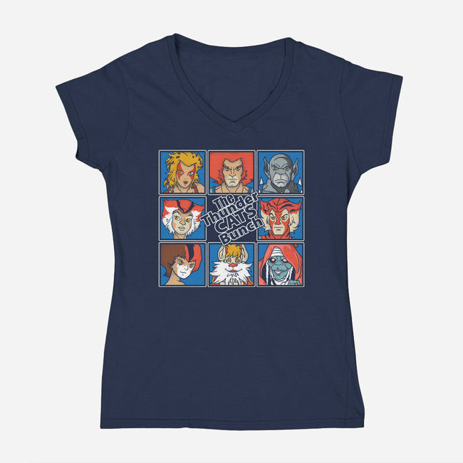 Thundercats Bunch-Womens-V-Neck-Tee-turborat14