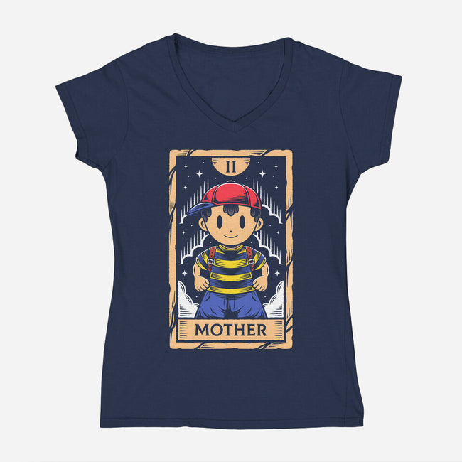 PSI Boy Tarot Card-Womens-V-Neck-Tee-Alundrart