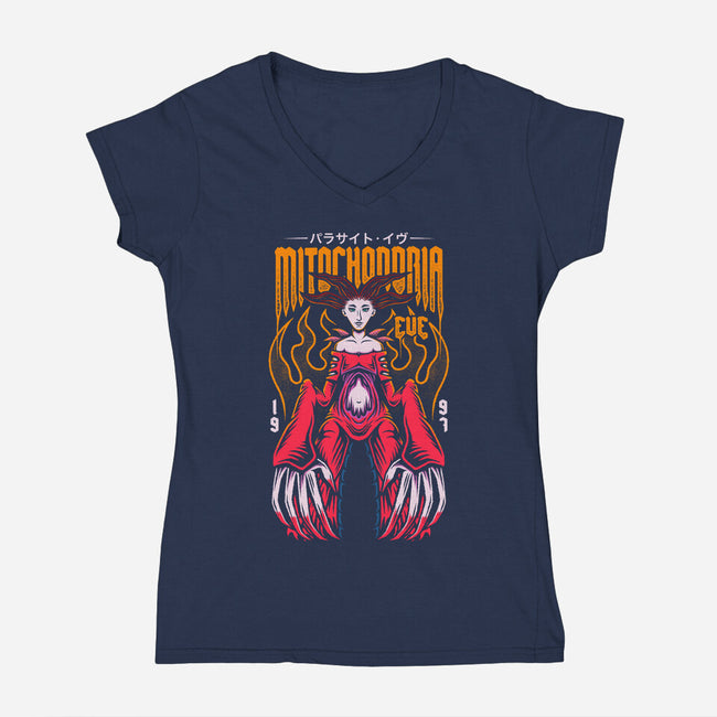 Mitochondria Eve-Womens-V-Neck-Tee-Alundrart