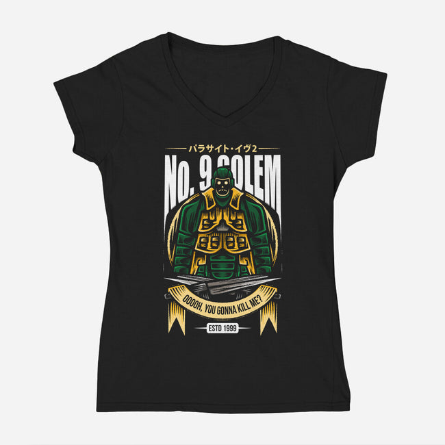 Golem-Womens-V-Neck-Tee-Alundrart