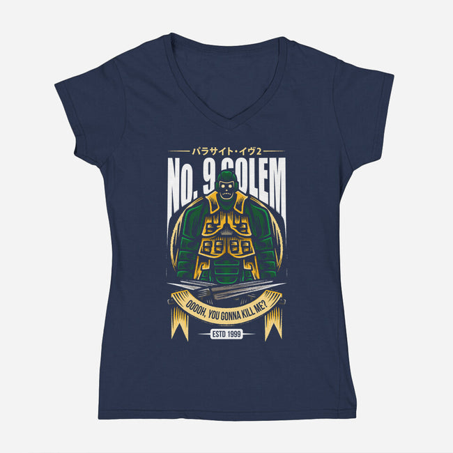 Golem-Womens-V-Neck-Tee-Alundrart