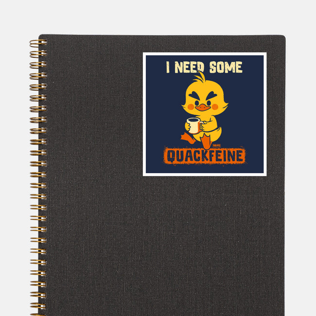I Need Quackfeine-None-Glossy-Sticker-worlddominationforcats