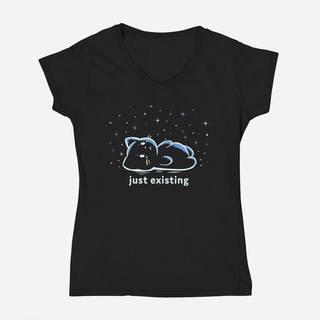 Just Existing-Womens-V-Neck-Tee-TechraNova