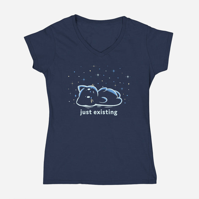Just Existing-Womens-V-Neck-Tee-TechraNova