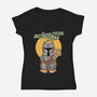 Meowdalorian And Kroku-Womens-V-Neck-Tee-vp021