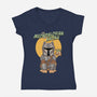 Meowdalorian And Kroku-Womens-V-Neck-Tee-vp021