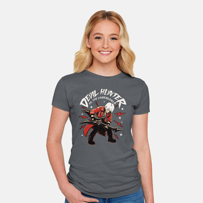 Devil Hunter Music Guitar-Womens-Fitted-Tee-Studio Mootant