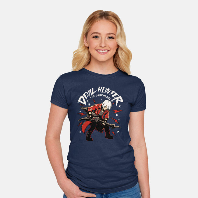 Devil Hunter Music Guitar-Womens-Fitted-Tee-Studio Mootant