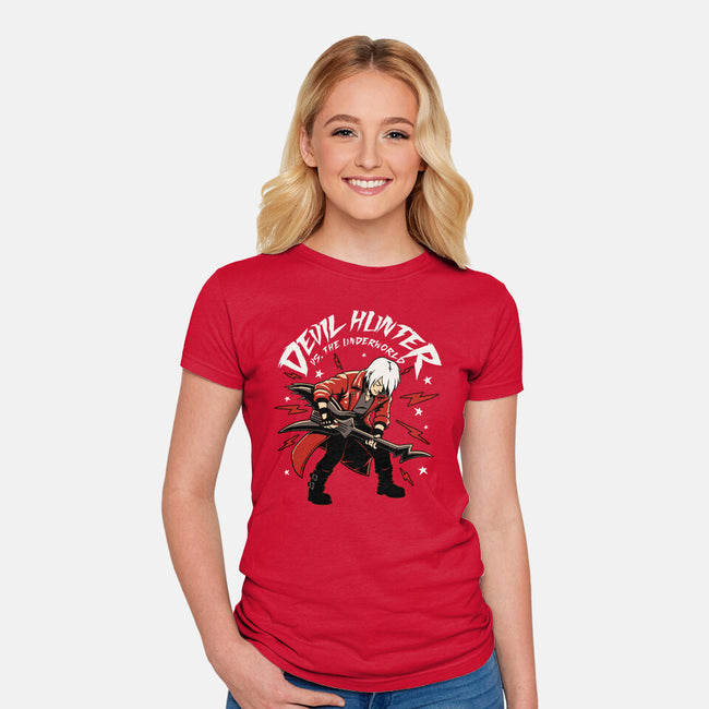 Devil Hunter Music Guitar-Womens-Fitted-Tee-Studio Mootant