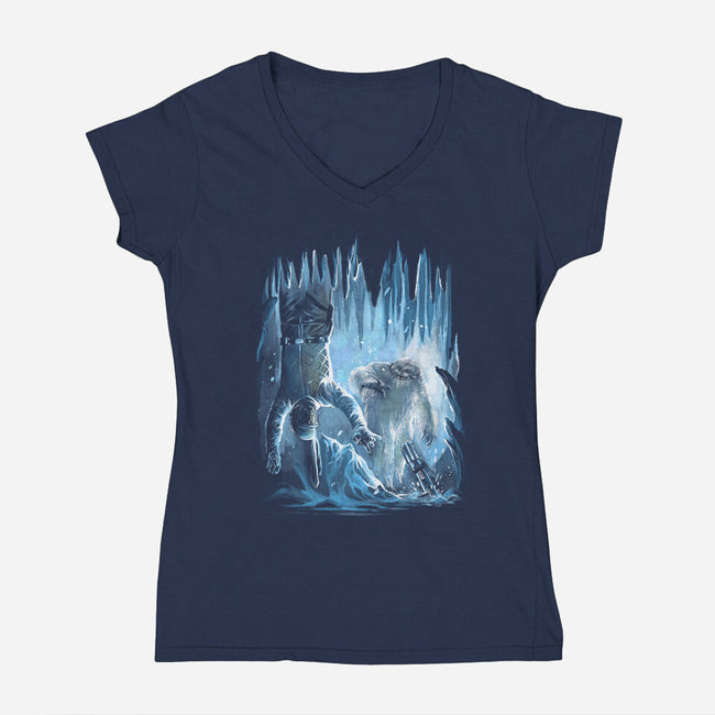 Luke Trapped-Womens-V-Neck-Tee-zascanauta