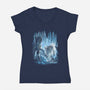 Luke Trapped-Womens-V-Neck-Tee-zascanauta