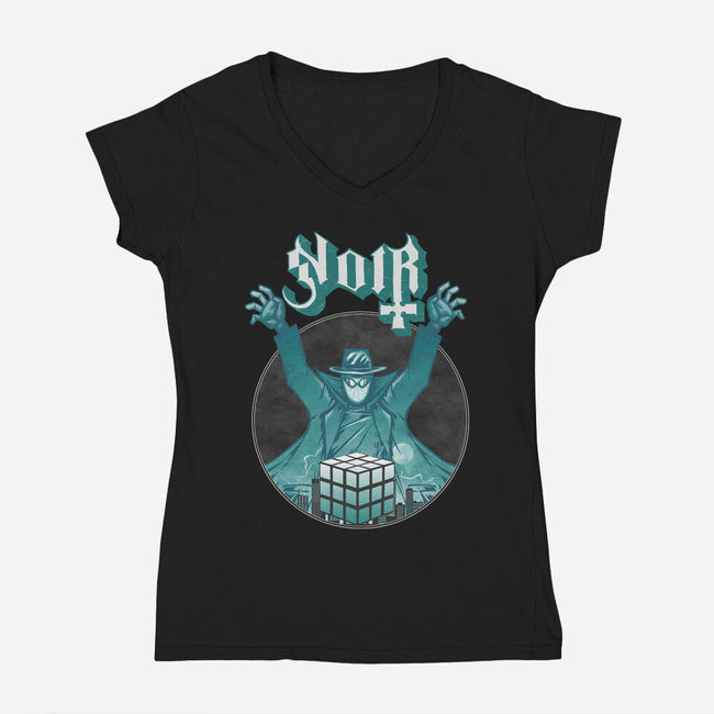 Noir Cubic-Womens-V-Neck-Tee-joerawks