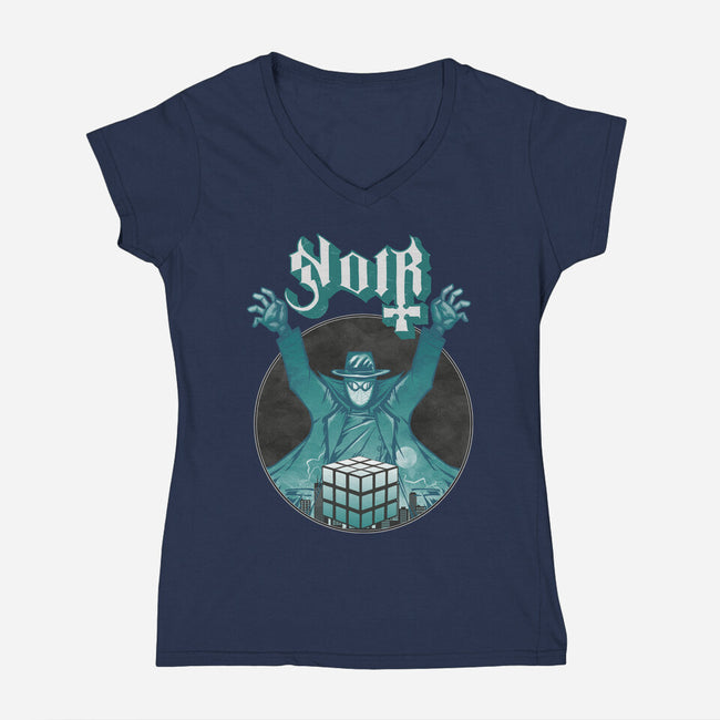 Noir Cubic-Womens-V-Neck-Tee-joerawks