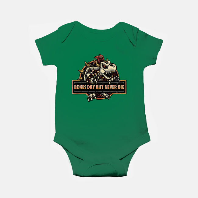 Bones Dry But Never Die-Baby-Basic-Onesie-glitchygorilla