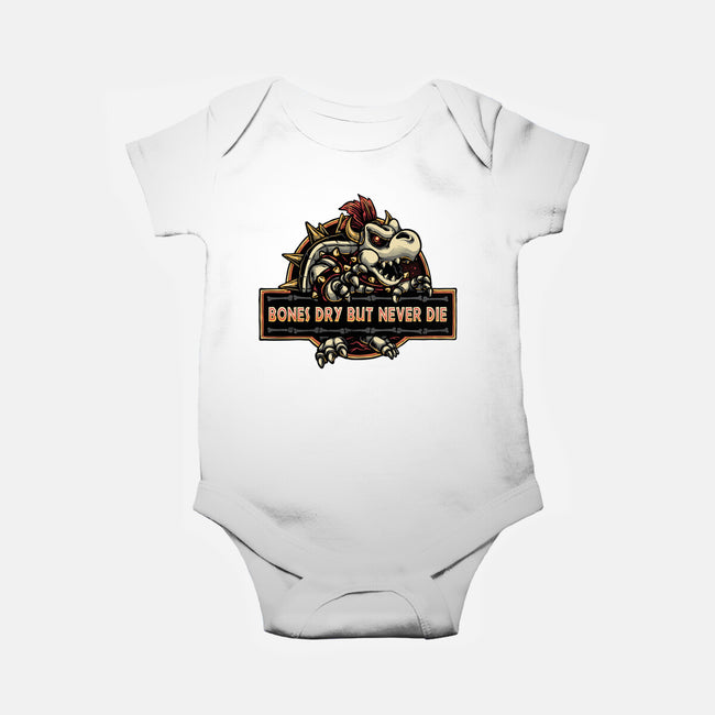 Bones Dry But Never Die-Baby-Basic-Onesie-glitchygorilla