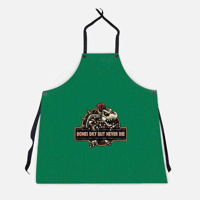 Bones Dry But Never Die-Unisex-Kitchen-Apron-glitchygorilla