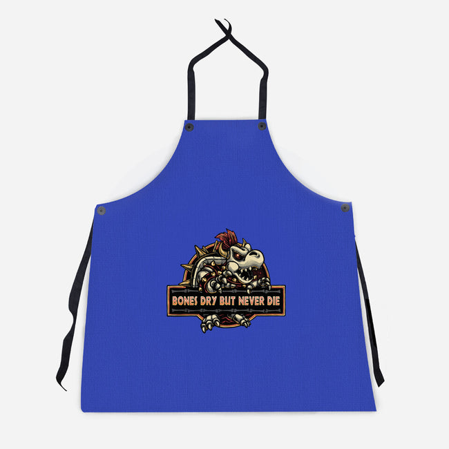 Bones Dry But Never Die-Unisex-Kitchen-Apron-glitchygorilla