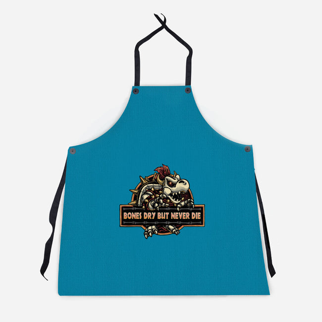 Bones Dry But Never Die-Unisex-Kitchen-Apron-glitchygorilla