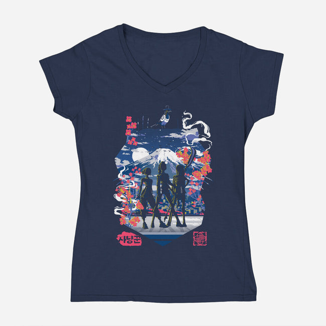 Slay The Demons-Womens-V-Neck-Tee-Arinesart