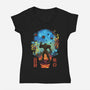 Galactic Hunter-Womens-V-Neck-Tee-Arinesart