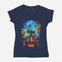 Galactic Hunter-Womens-V-Neck-Tee-Arinesart