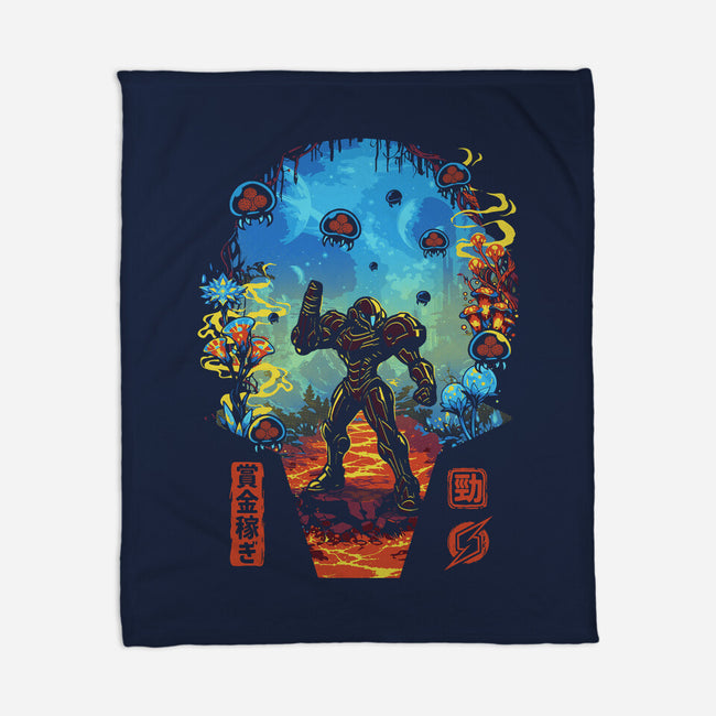 Galactic Hunter-None-Fleece-Blanket-Arinesart
