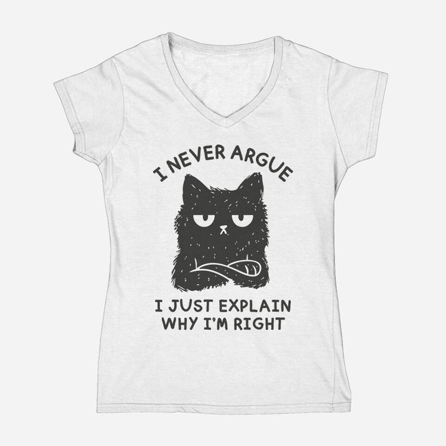 I Never Argue-Womens-V-Neck-Tee-brunopires