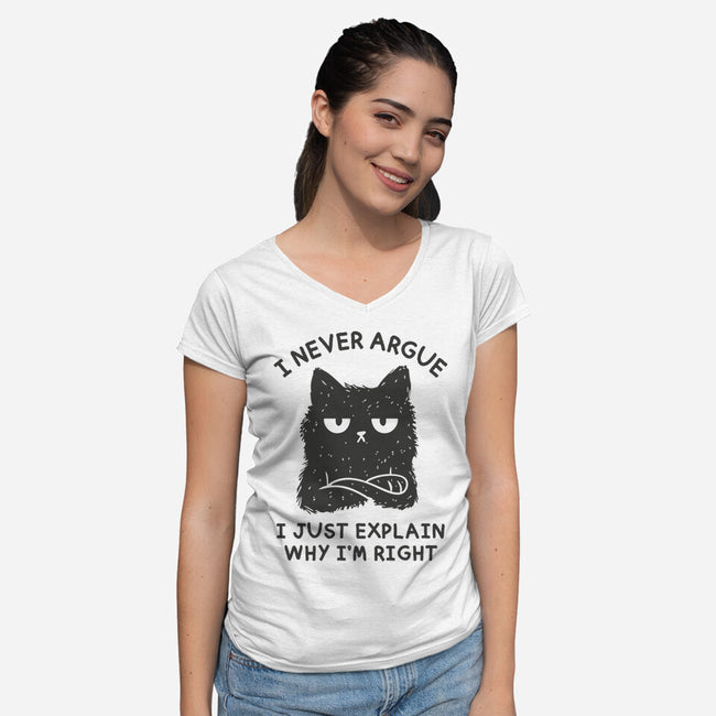 I Never Argue-Womens-V-Neck-Tee-brunopires