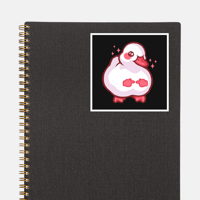 Shy Duck Fingers Touching-None-Glossy-Sticker-xMorfina