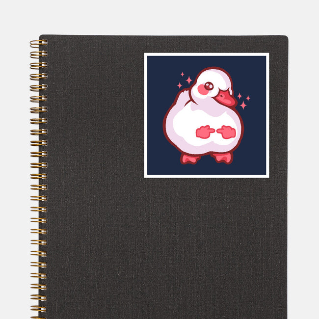 Shy Duck Fingers Touching-None-Glossy-Sticker-xMorfina