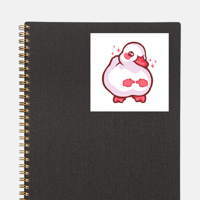 Shy Duck Fingers Touching-None-Glossy-Sticker-xMorfina