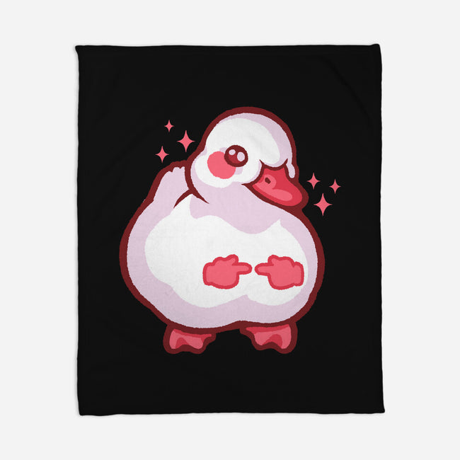 Shy Duck Fingers Touching-None-Fleece-Blanket-xMorfina
