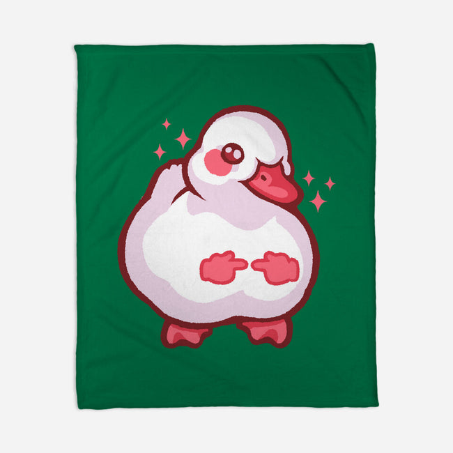 Shy Duck Fingers Touching-None-Fleece-Blanket-xMorfina