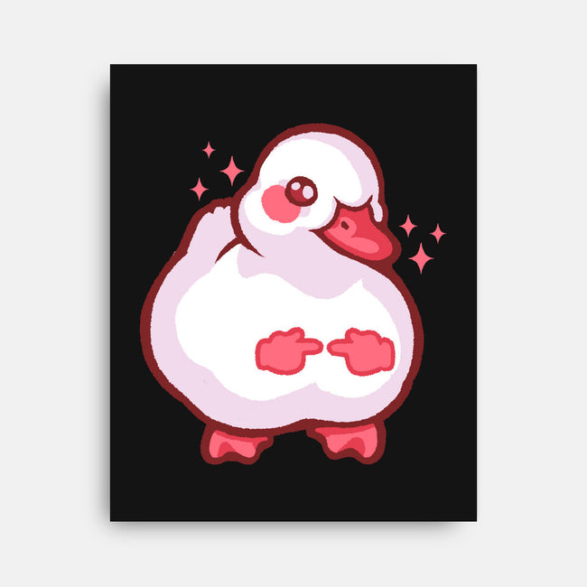 Shy Duck Fingers Touching-None-Stretched-Canvas-xMorfina