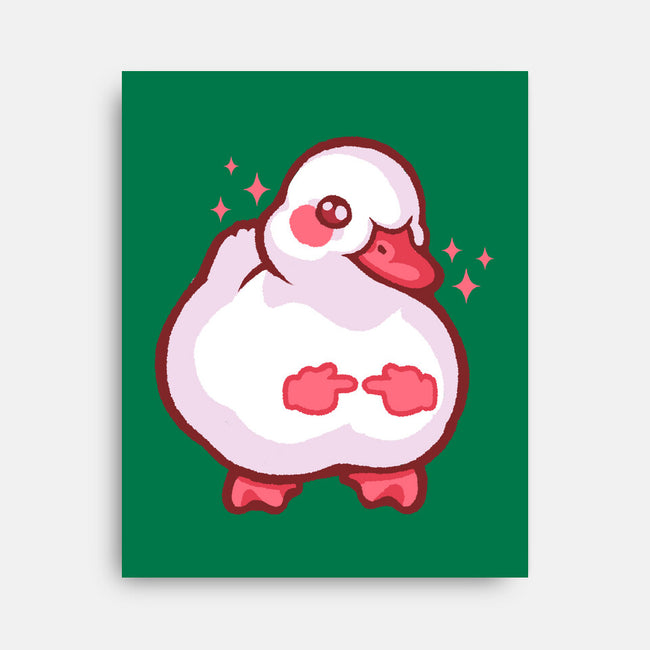 Shy Duck Fingers Touching-None-Stretched-Canvas-xMorfina