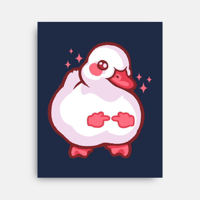 Shy Duck Fingers Touching-None-Stretched-Canvas-xMorfina