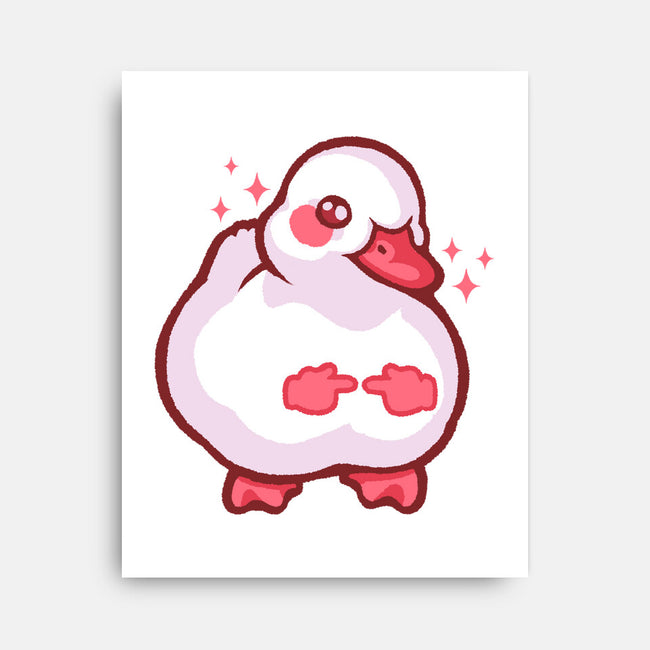 Shy Duck Fingers Touching-None-Stretched-Canvas-xMorfina