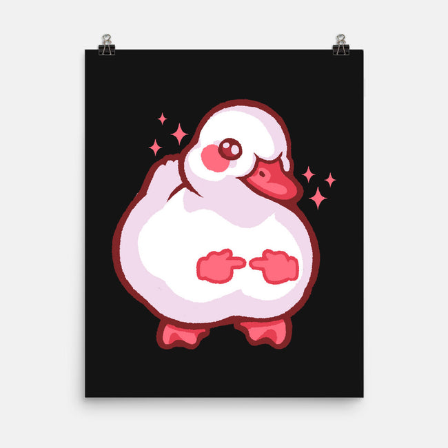 Shy Duck Fingers Touching-None-Matte-Poster-xMorfina