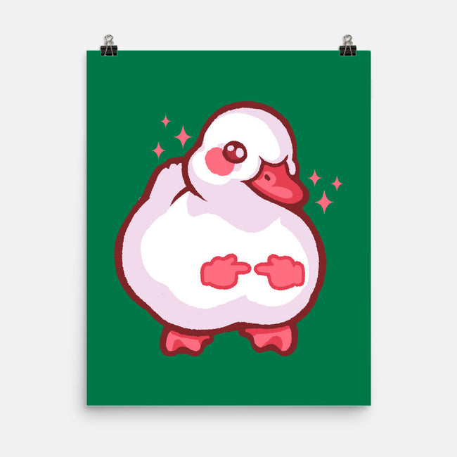 Shy Duck Fingers Touching-None-Matte-Poster-xMorfina