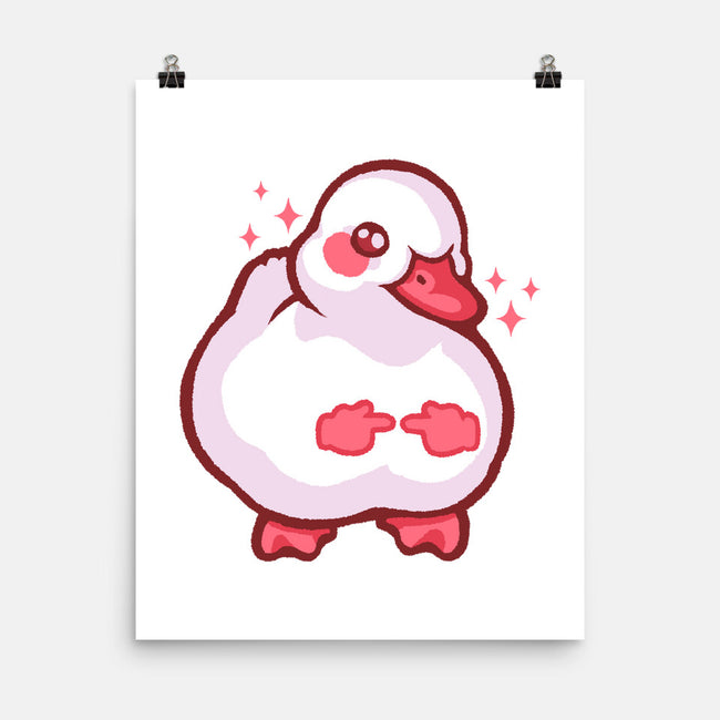 Shy Duck Fingers Touching-None-Matte-Poster-xMorfina