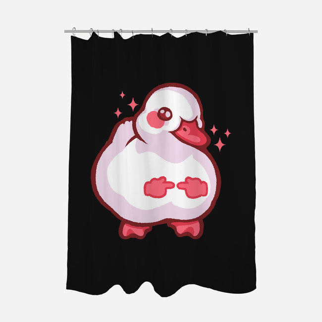 Shy Duck Fingers Touching-None-Polyester-Shower Curtain-xMorfina