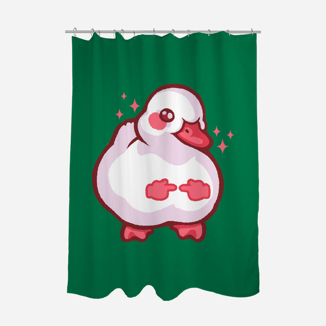 Shy Duck Fingers Touching-None-Polyester-Shower Curtain-xMorfina
