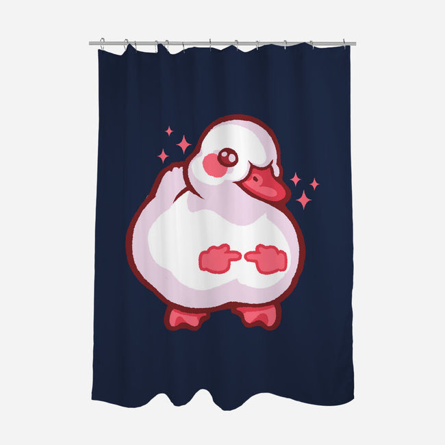Shy Duck Fingers Touching-None-Polyester-Shower Curtain-xMorfina